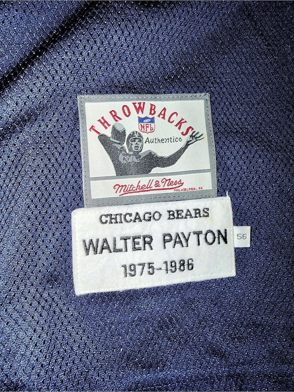 Mitchell & Ness Walter Payton Chicago Bears Throwbacks Authentic Jersey Size 56